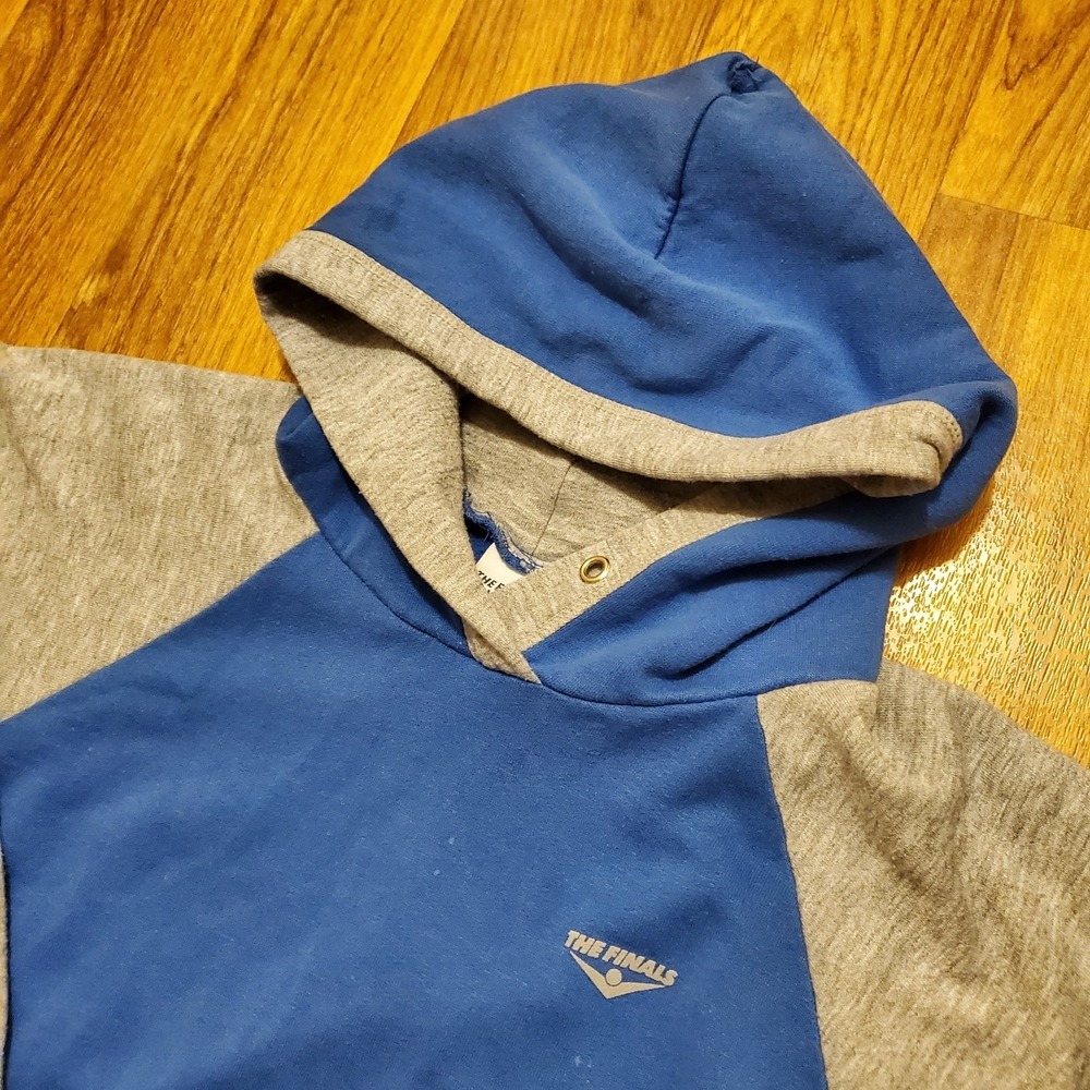 Vintage 80s The Finals‎ Swimwear Hoodie Sweatshirt Adult Medium Blue Made In USA